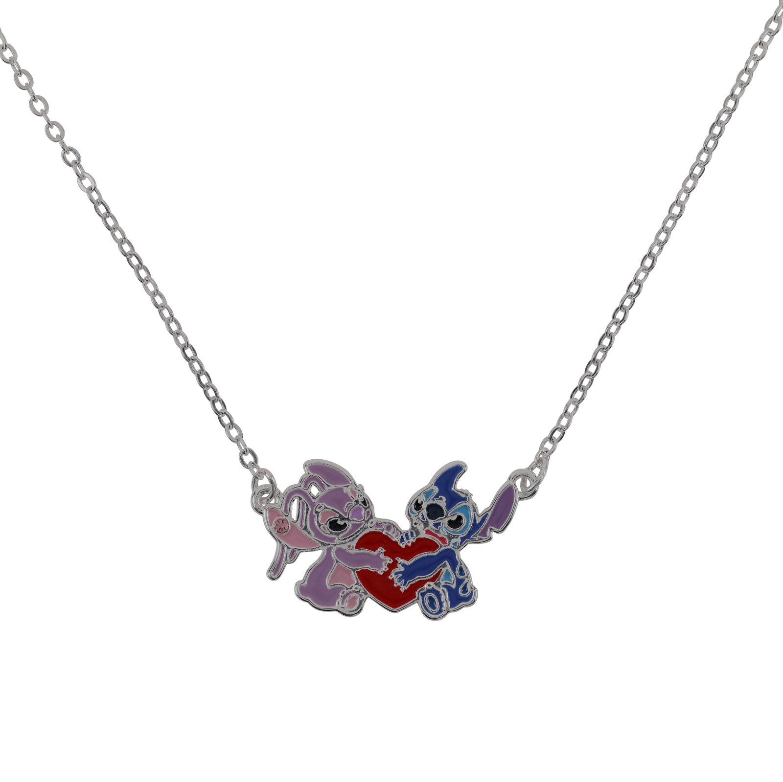 Bijou Disney STITCH ANGEL Love Collier Argenté avec Pendentif 18mm