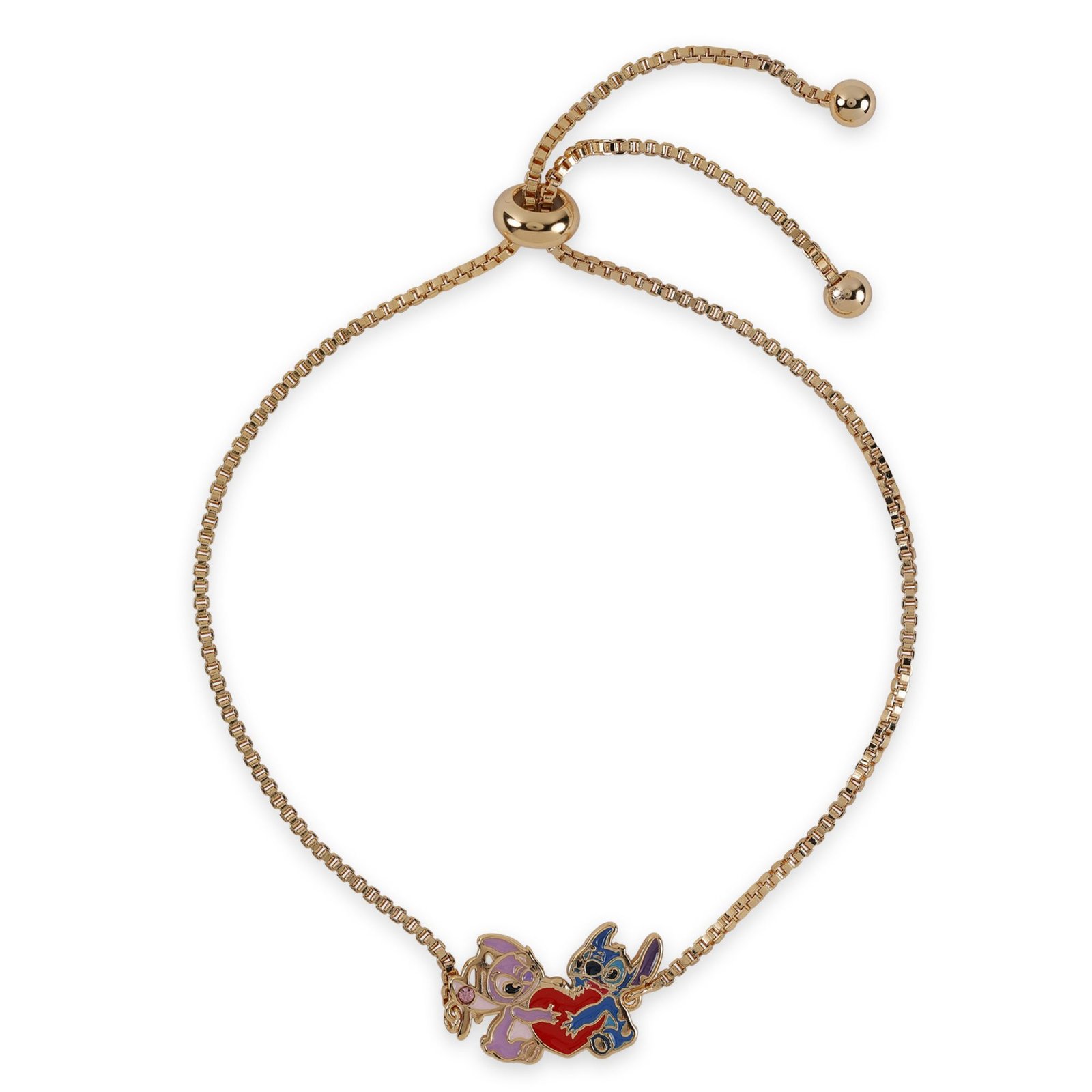 Bijou Disney STITCH ANGEL Bracelet Doré avec Pendentif 7mm