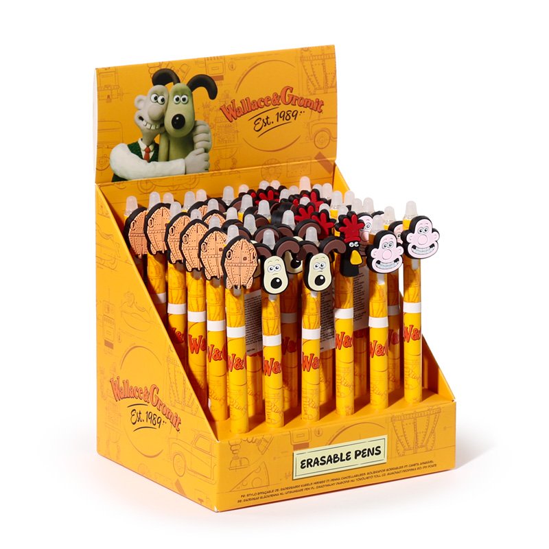 Papeterie Cartoons WALLACE GROMIT à Gel Effaçable (Display de 36pcs)