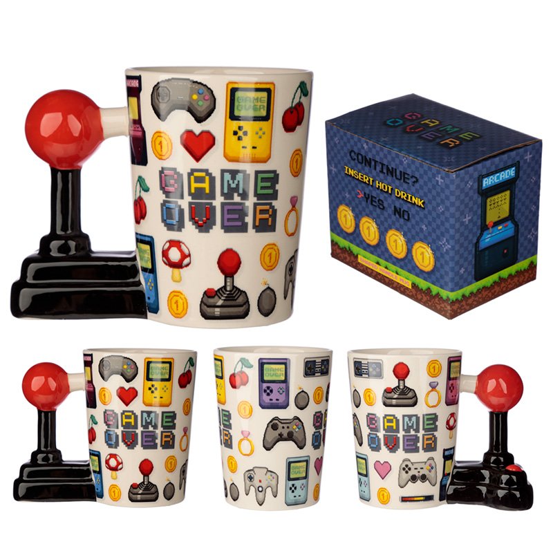 Mug GAME OVER Joystick Pixels avec Anse 3D 400ml