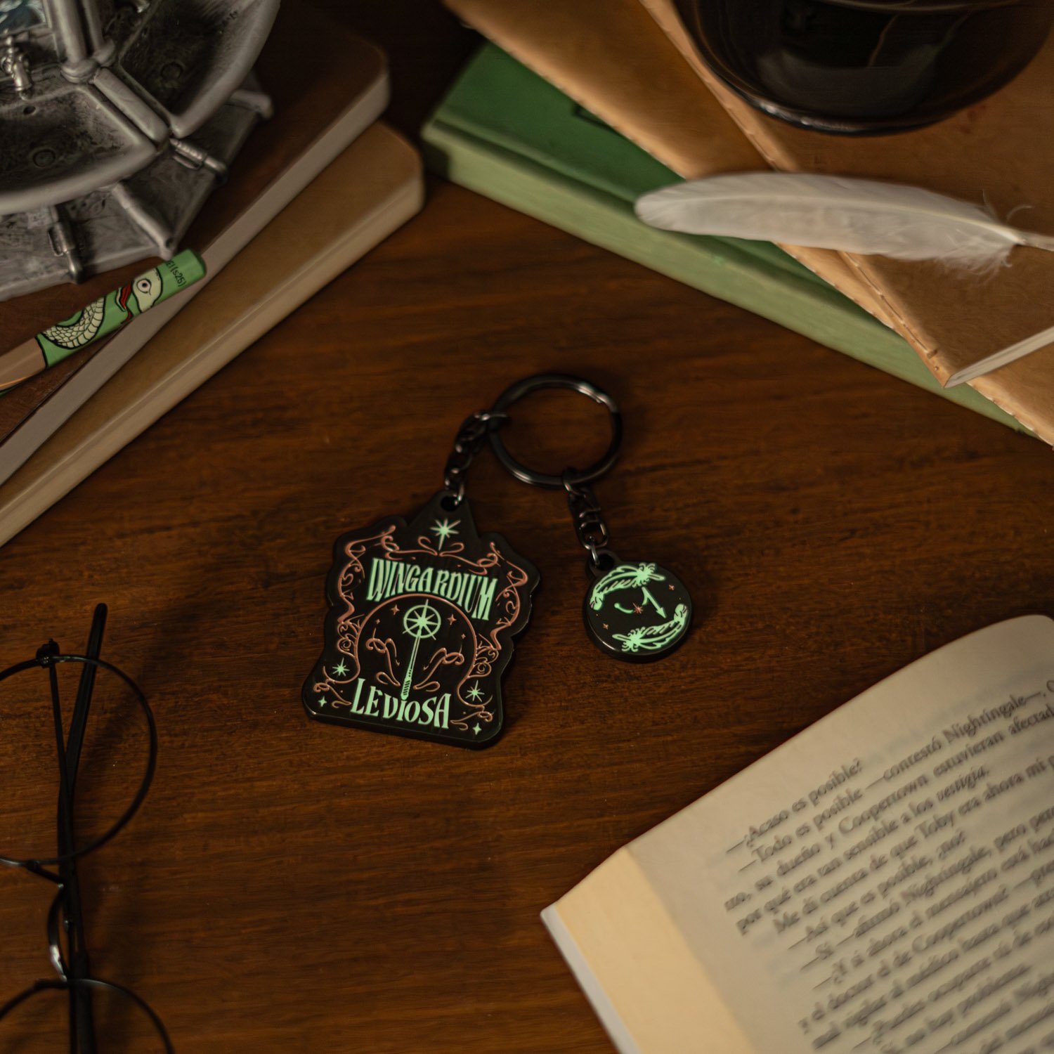 Porte-clés Harry Potter Wingardium Leviosa Porte clés 'Phosphorescent'