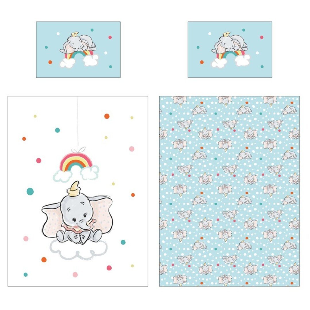 Literie Disney Dumbo Parure de lit 100x140cm 40x60cm - Dumbo