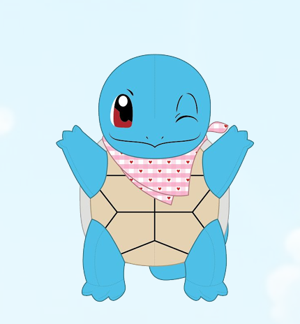 Peluche Pokémon Squirtle with Heart Bandana 20cm