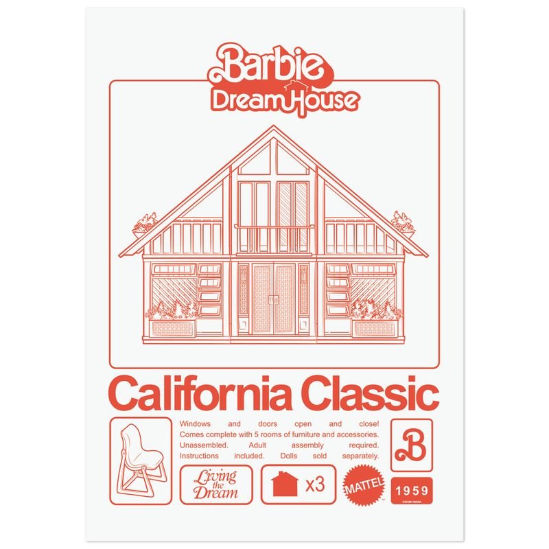 Objet de collection Barbie California Classic Dreamhouse Art Print Edition Limitée