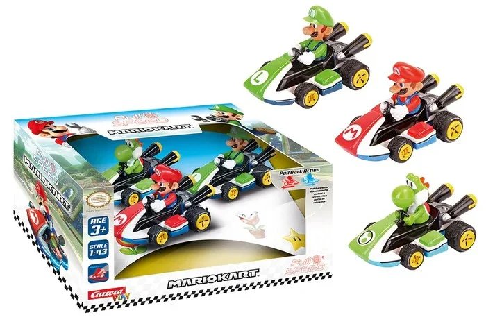 Figurine Nintendo MARIO KART Luigi, Yoshi Multipack 3 Voiture Pull Back Action - Nintendo