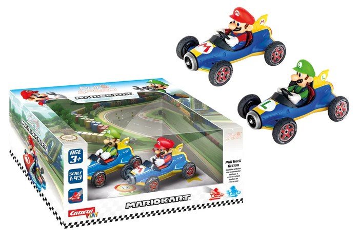 Figurine Nintendo MARIO KART 8 Luigi Twinpack Pull Back Action