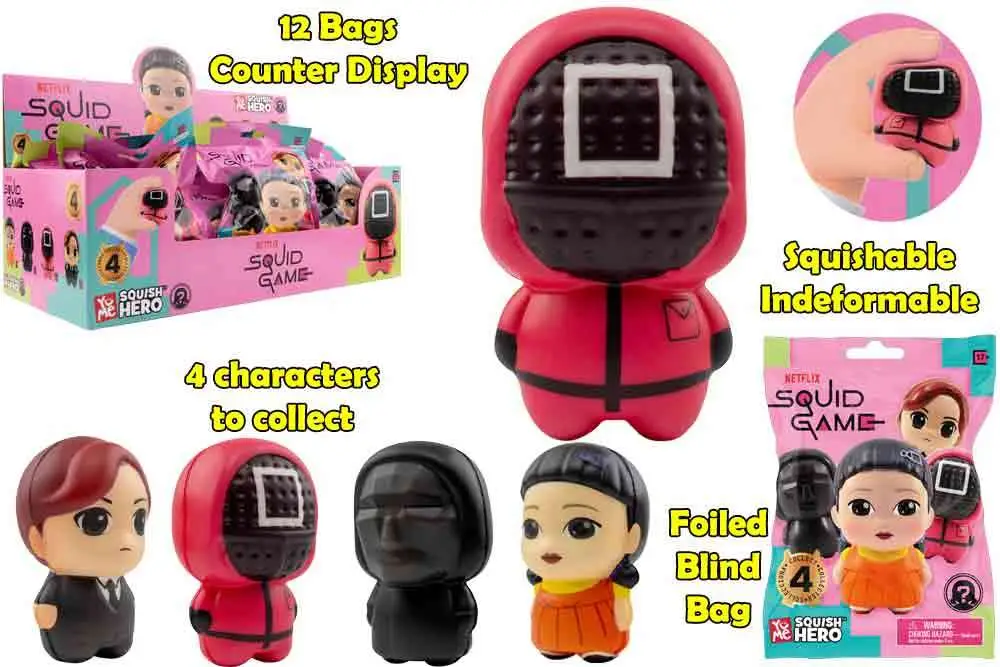 Figurine Squid Game foam squishy blind bags counter display (12 units) - Squid Game