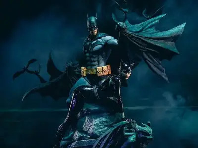 Statue DC Comics batman and catwoman reunion 1/4 scale - Statues taille réelle