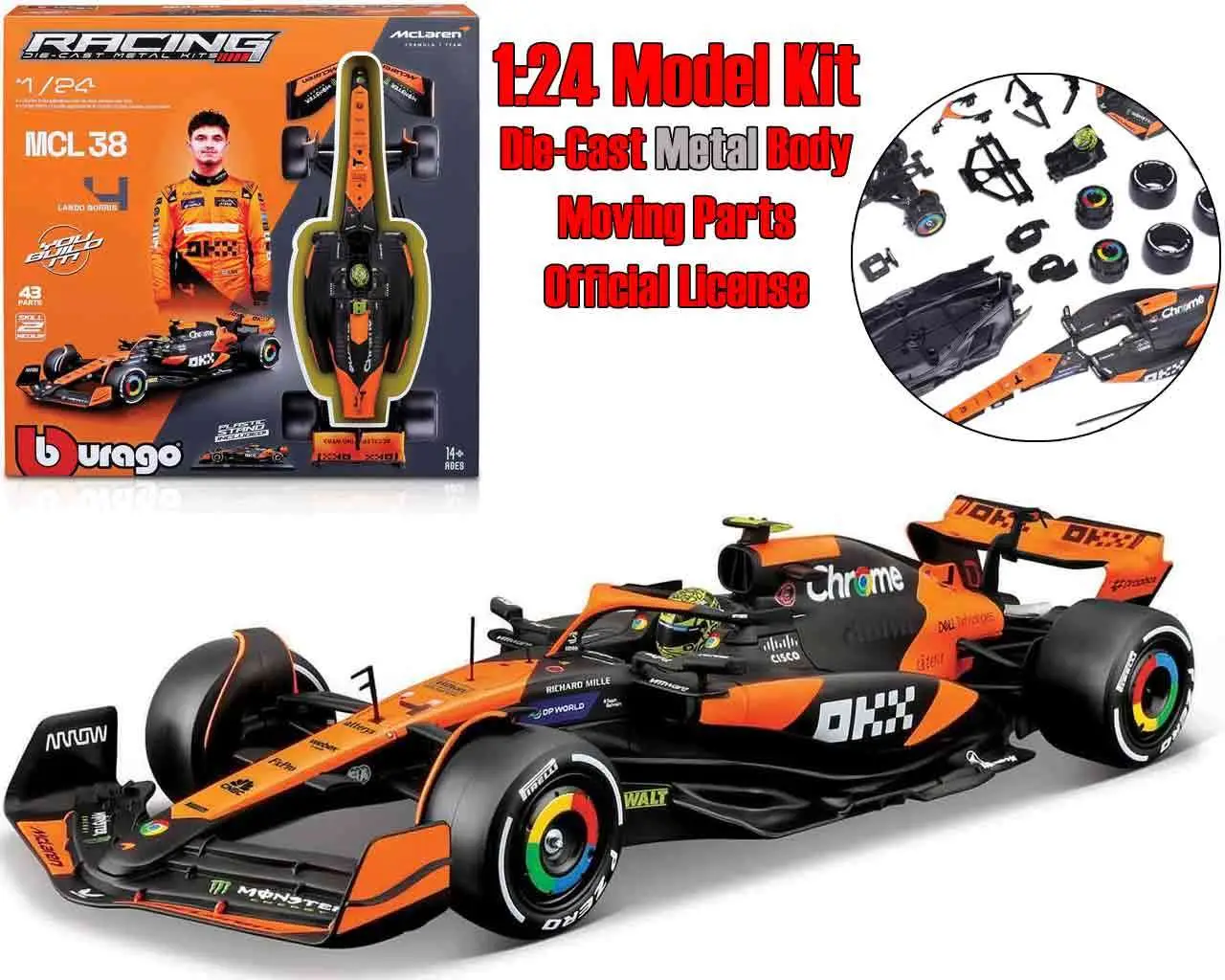 Maquette mclaren f1 mcl38 lando norris with helmet model kit 1:24 - McLaren