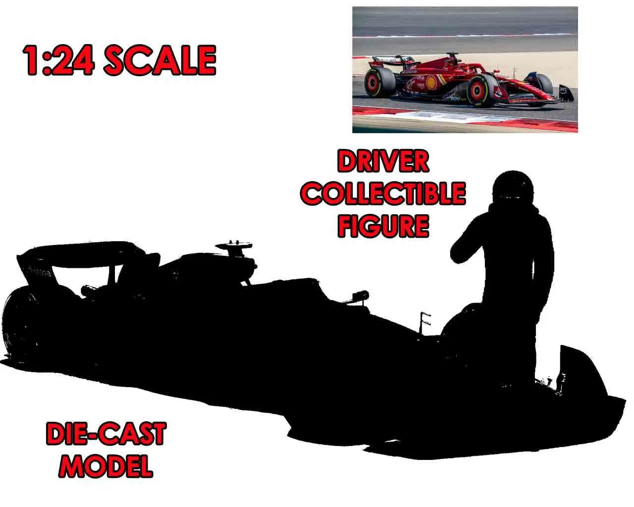Figurine f1 ferrari sf 24 with leclerc 1:24 die cast model - Ferrari