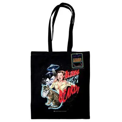 Figurine steven rhodes aliens gave my cat a beard tote bag - Steven Rhodes