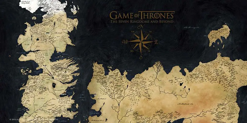 Figurine game of thrones westeros map on glass - Game Of Thrones