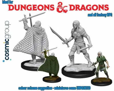 Figurine pathfinder deep cut unpainted miniatures elf male fighter 3 - Pathfinder