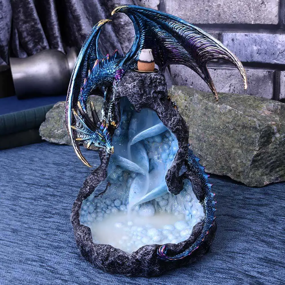 Figurine incense burner dragons intrigue backflow - Dragons