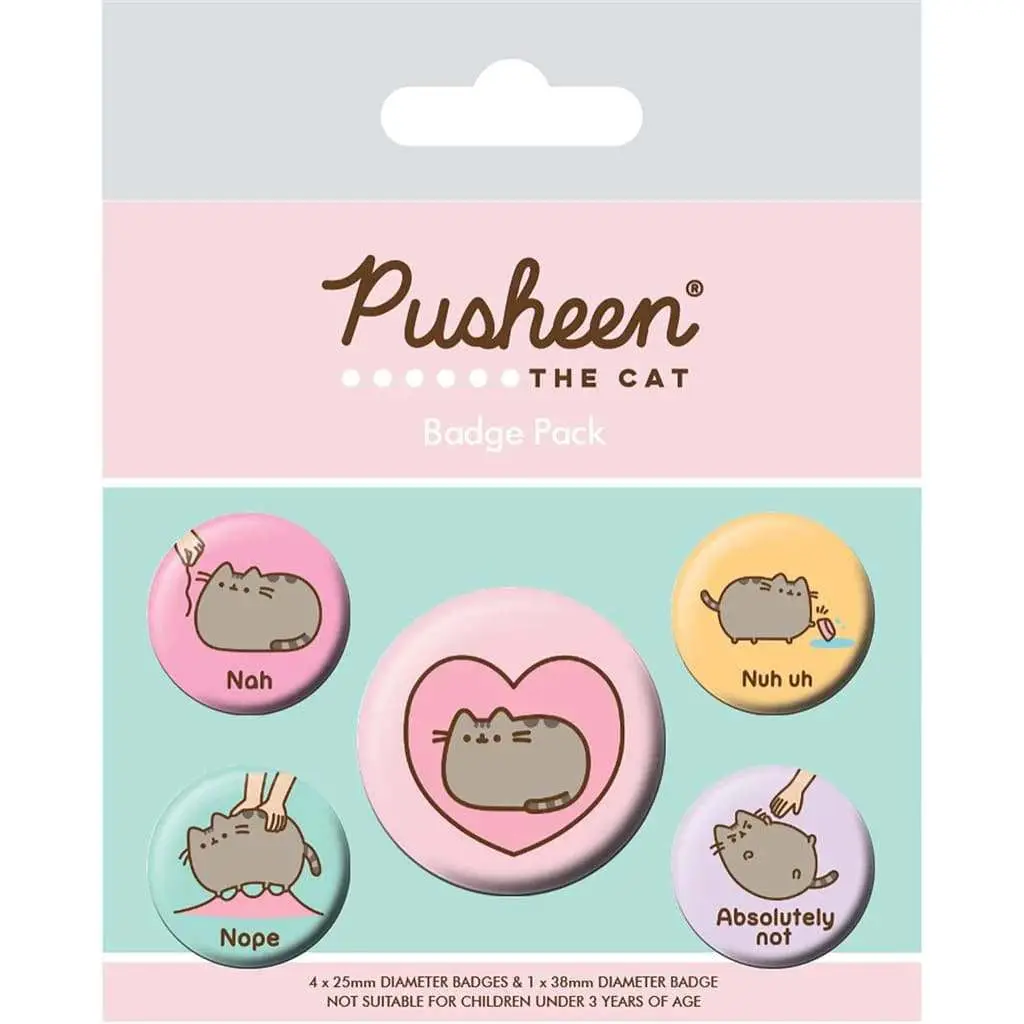 Figurine pusheen nah badge pack - Pusheen