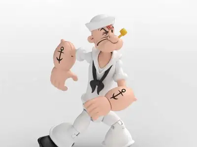 Figurine popeye wave 2 white suit af - Popeye