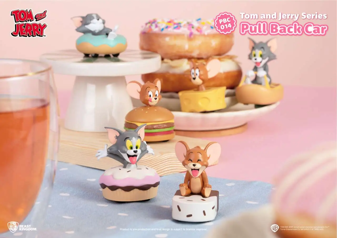 Figurine Tom & Jerry and series pull back car display (6) - Tom & Jerry