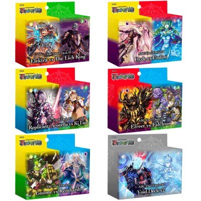 Deck préconstruit - Force of Will TCG - ABC- Duel Decks ABC - Conditionné par 6 Duel Decks - 1 de chaque - EN ANGLAIS - Jeux de cartes & cartes à jouer