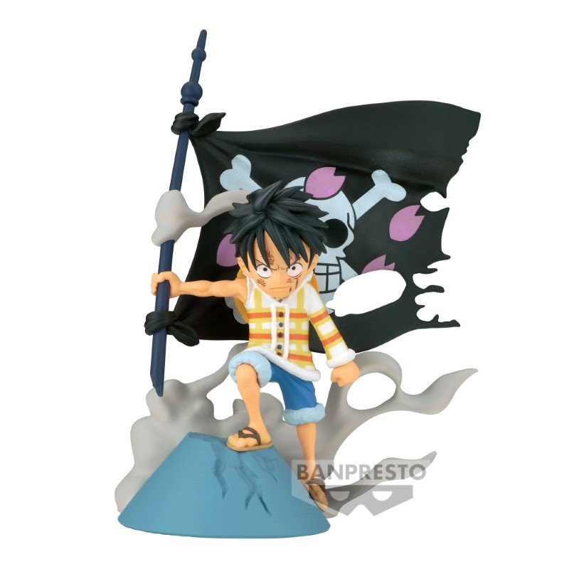 One Piece WCF Log Stories Monkey D Luffy Flag 8cm
