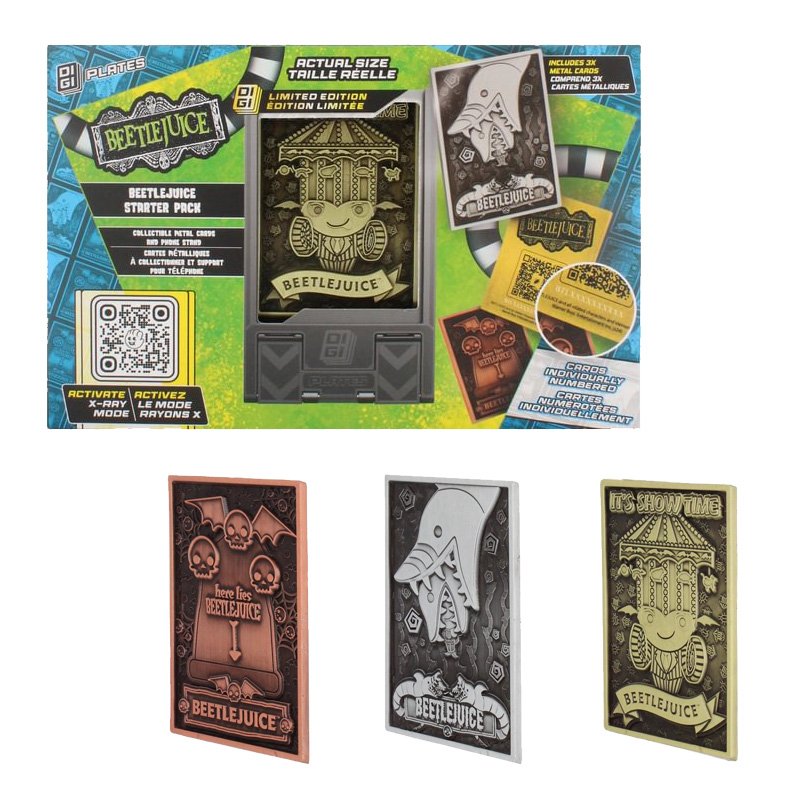 Beetlejuice Digiplate Starter Pack 3 Cartes Metal + Stand