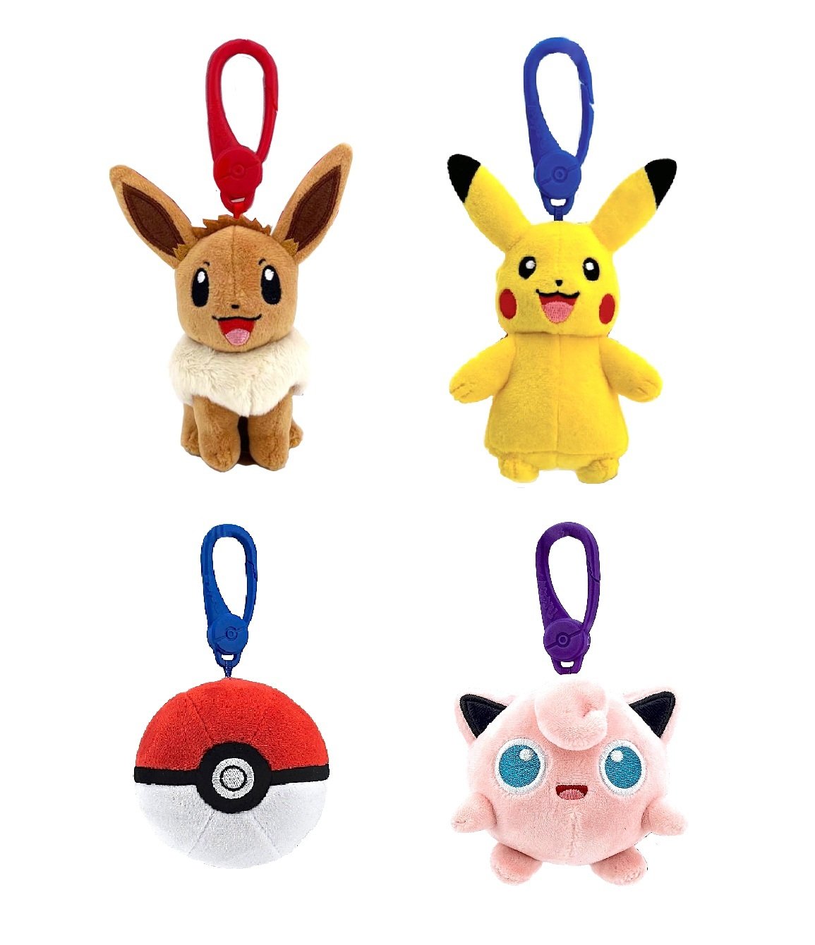Pokemon Peluche Clip-On Peluche asst 6pcs