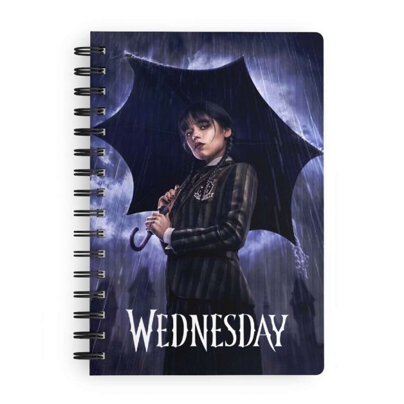 Wednesday Cahier A5 3D Effect Rain