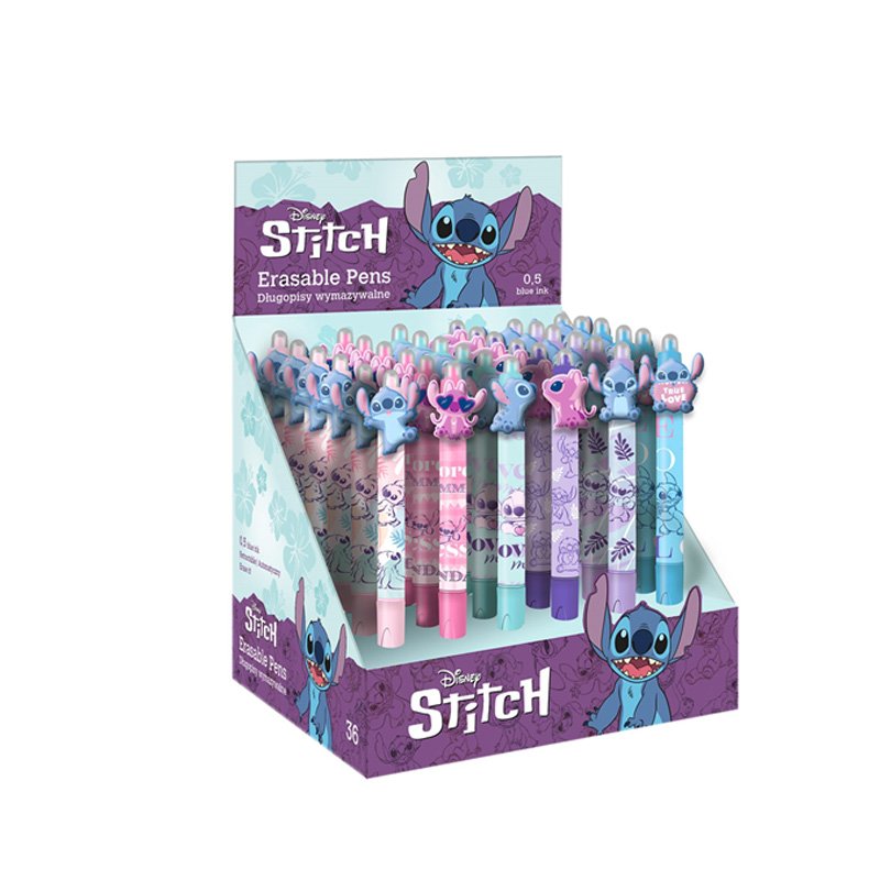 Disney Stylo Effacable Stitch & Angel Pastel Display 36Pcs