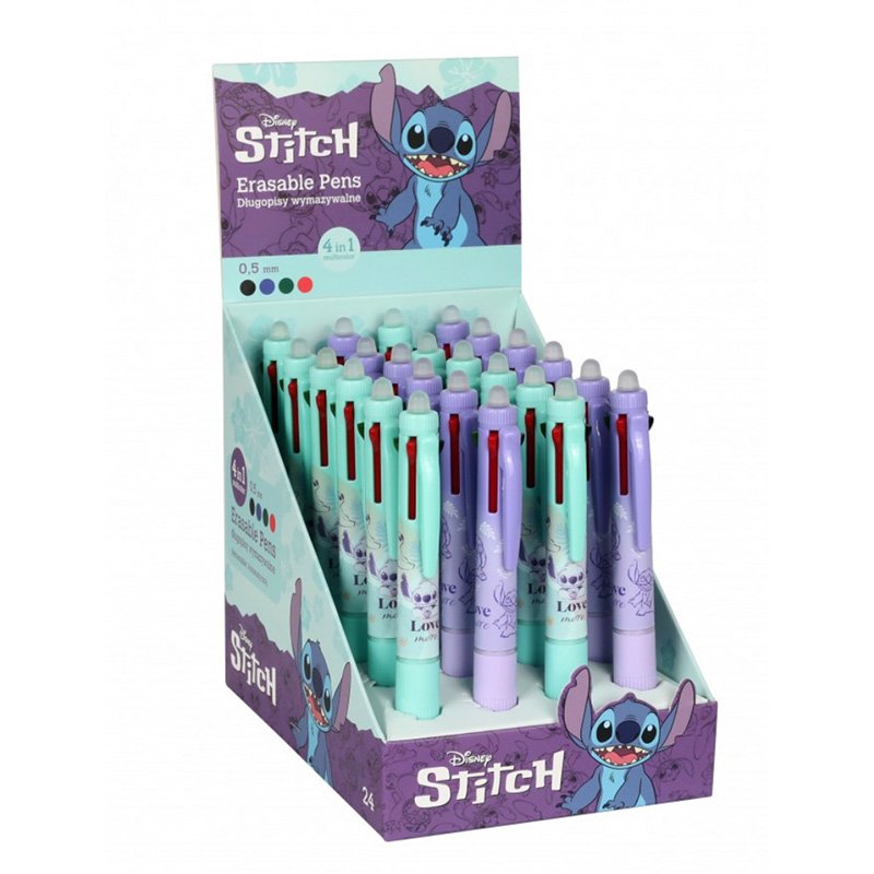 Disney Stylo Effacable 4 Couleurs Stitch Display 24pcs