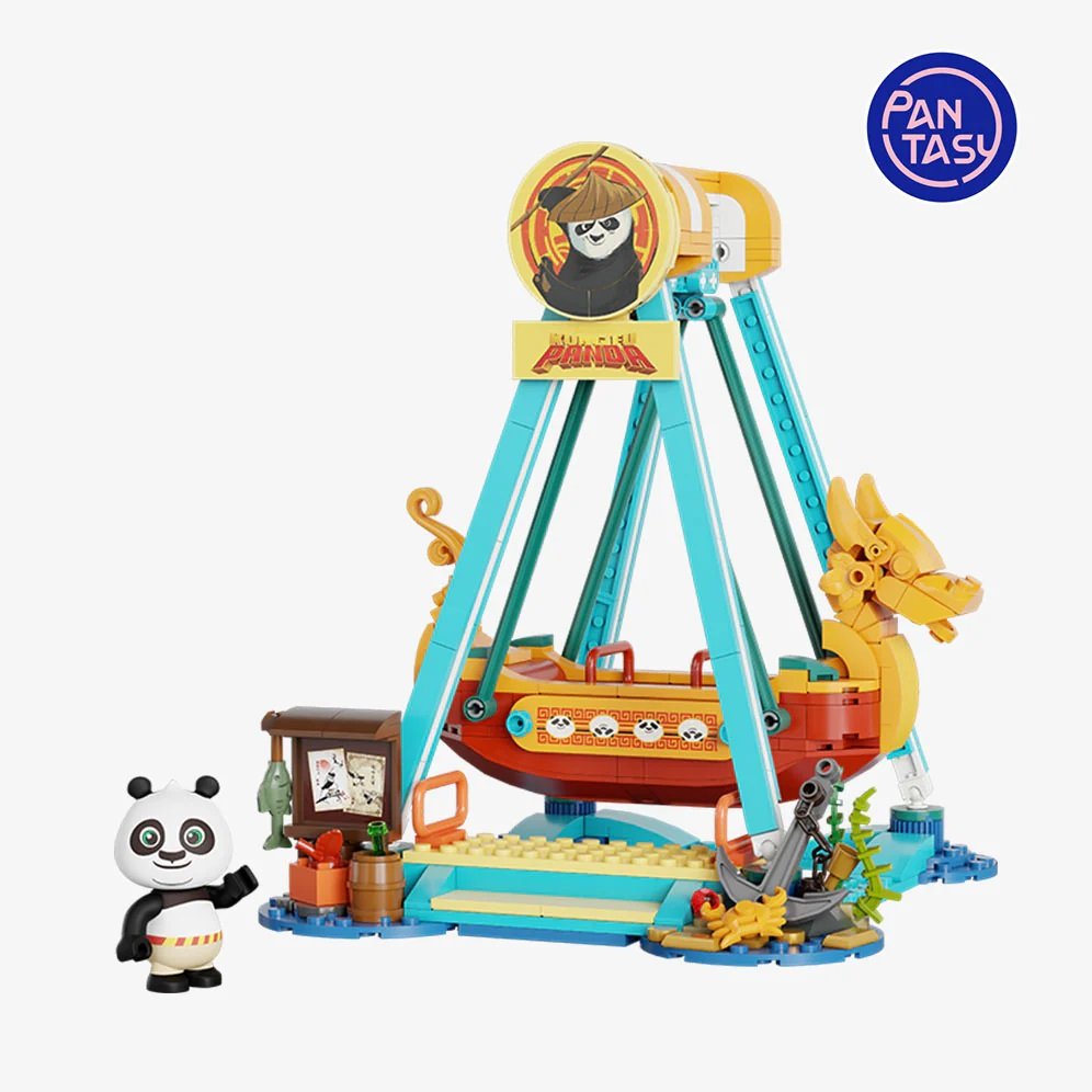 Kung Fu Panda Adventure Park Pantasy Pirate Ship Ride 21cm - type-dioramas