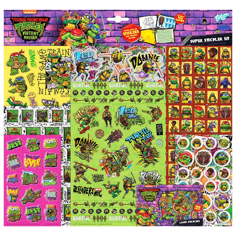 Tmnt Tortue Ninja Stickers Super Set - cat-papeterie-coloriage