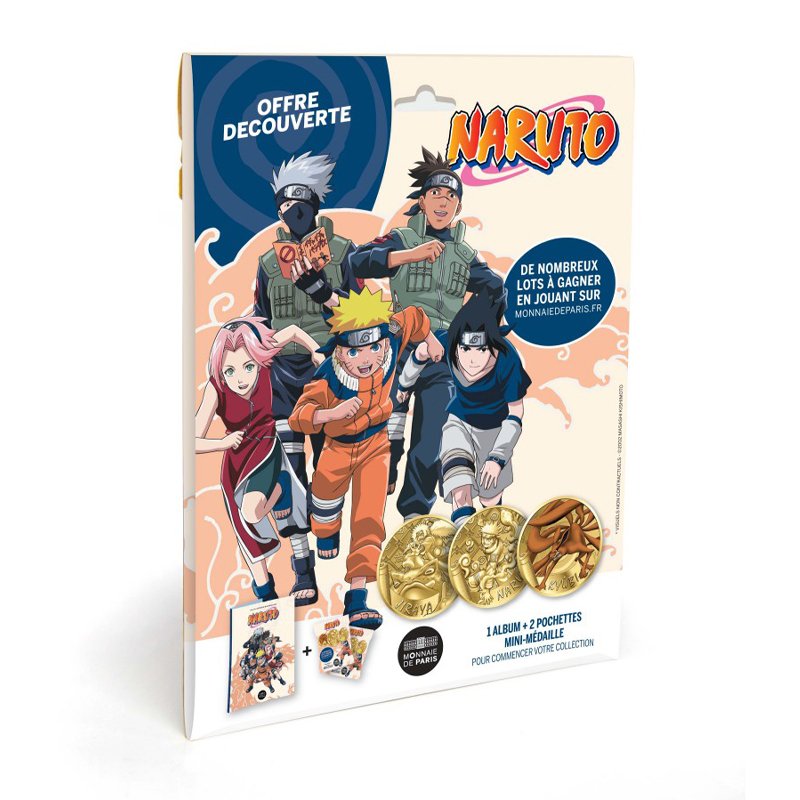 Naruto Monnaie De Paris Medaille Album Collector + 2 mini médailles