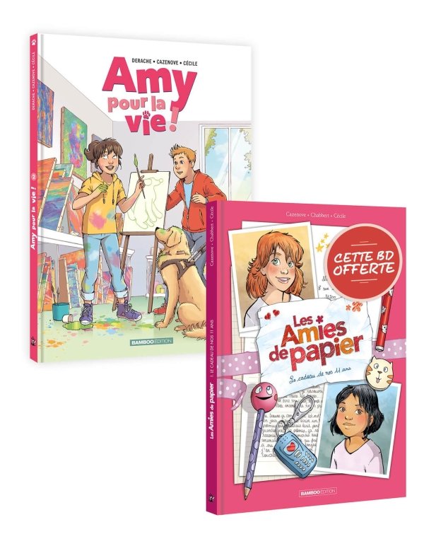 Amy pour la vie t02 + Amies de papier t01 offert - pack promo 2025