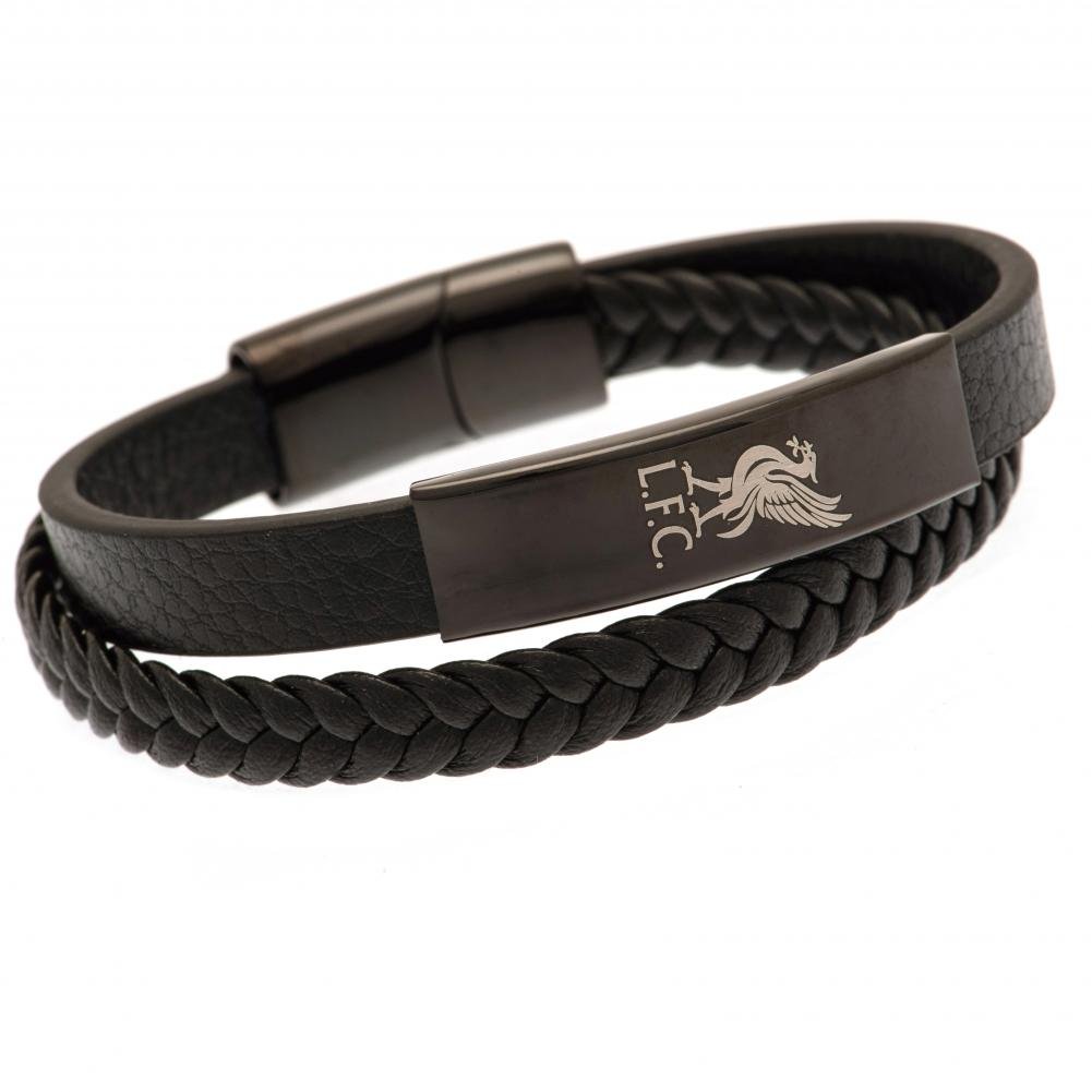 Bracelet en cuir Liverpool FC noir IP