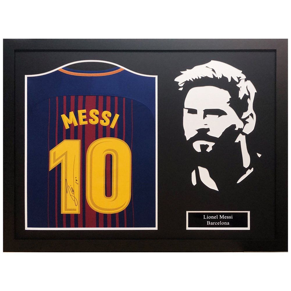 Cadre FC Barcelona Messi Signed Shirt Silhouette - FC Barcelona