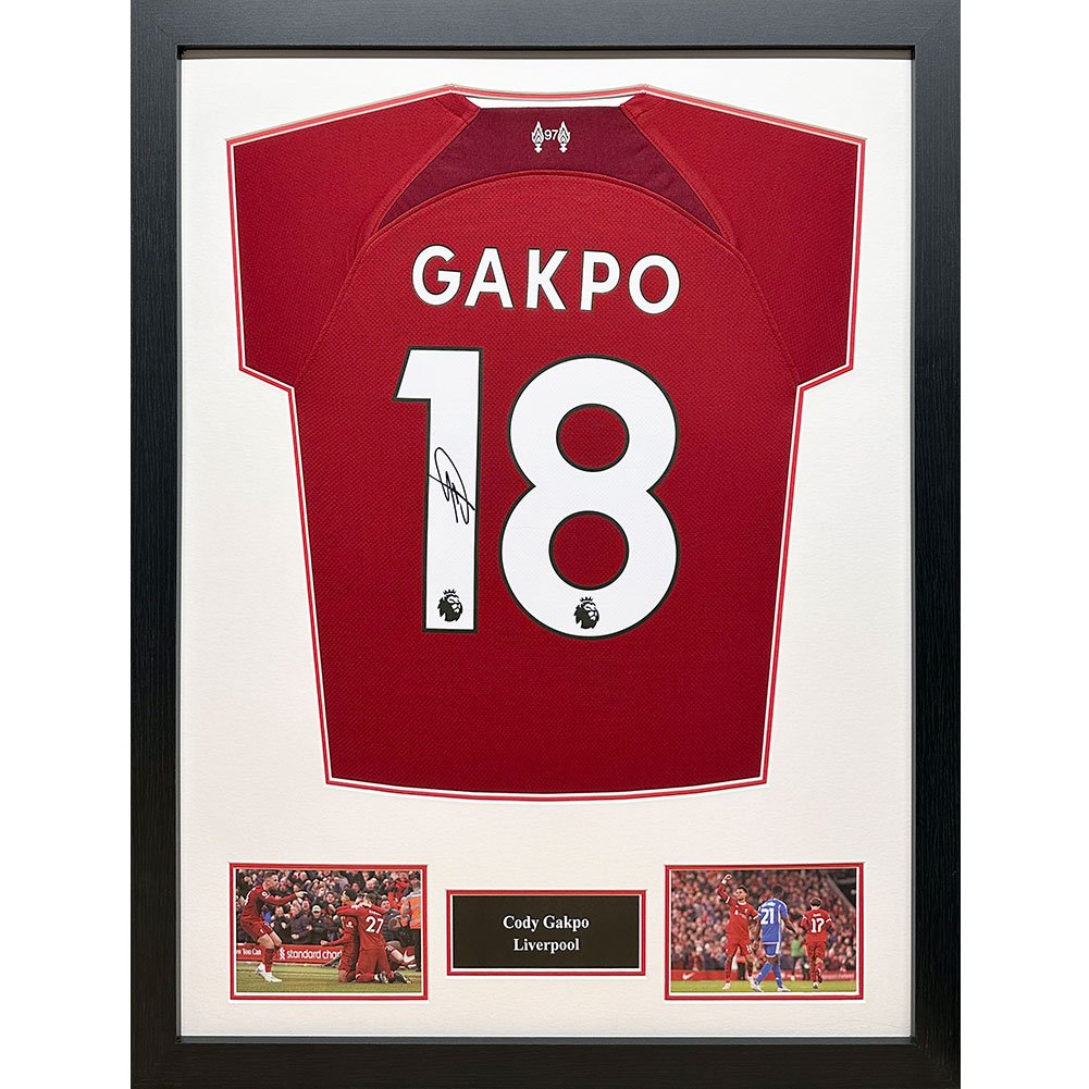Cadre Liverpool FC Gakpo Signed Shirt (Framed)