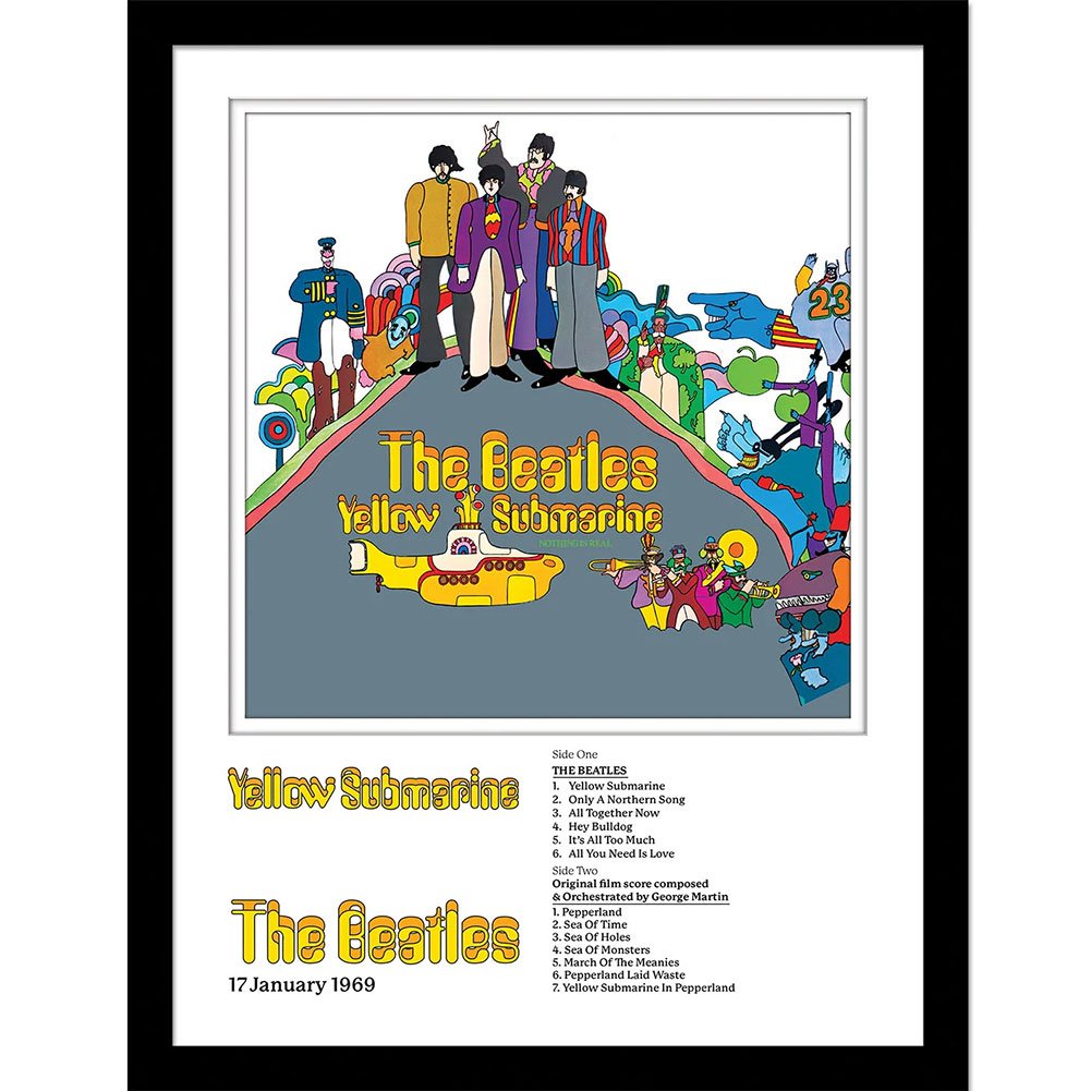 Poster The Beatles jaune Submarine Framed Collector - The Beatles